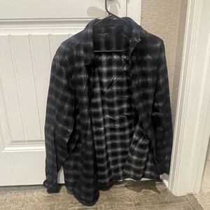 All Saints Black and Gray Plaid Men's Jacket